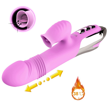 Dildo Vibrator with Mouth Sucking / Clitoris Stimulator with Heating Function - EVE's SECRETS